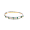 Gold Filled Bangle with Ruby / Emerald and White Pave CZ Stones