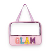 Ladies Clear See Thru Glam Theme Cosmetic Pouch Bag - Purple