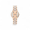 Marbleized Resin Bracelet Watch - White & Rose Gold-tone