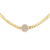 Cuban Link Chocker Necklace with Pave Circle