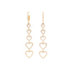 Falling open Heart CZ Earrings