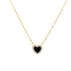 Small Mother of Pearl Heart Necklace with CZ Halo