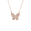 Butterfly Necklace With Pave CZ Stones And Marquee Center Accent - 3 Colors Available! Rose Gold Itsallagift