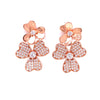 Double Flower with CZ Post Earrings Itsallagift