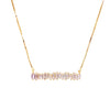 Emerald Shaped CZ Bar Necklace Gold Itsallagift