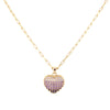 Gradient Purple Pave Heart Necklace Gold Itsallagift