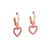 Hanging Open Heart Pink CZ Earrings Itsallagift