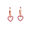 Hanging Open Heart Pink CZ Earrings Itsallagift