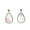 Hanging Pear Mother of Pearl and Emerald CZ Earrings Itsallagift