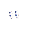 Hoop Earrings With 3 CZ Stone Clusters With White CZ Stones - 4 Options available! Silver / Sapphire Itsallagift