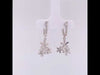 Hanging Triple Daisy Earrings With CZ Stones