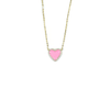 Pink Enamel Heart Necklace With CZ Stone Border Itsallagift