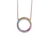 Rainbow CZ Open Circle Necklace Itsallagift