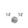 Butterfly Stud Earrings With Rainbow CZ Baguette Stones Itsallagift