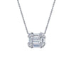 LAFONN 1.15ct TW Baguette Halo Necklace Itsallagift