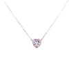 Large Bezel CZ Heart Necklace Silver Itsallagift