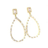 Large Open Teardrop Earring With Baguette Border and Rectangle Stud Itsallagift