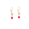 Light Pink and Hot Pink Enamel Heart Earrings Itsallagift