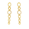 Long Link Styled Earrings With CZ Border Gold Itsallagift