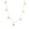 Multi Hanging Butterfly Necklace With CZ Stones Gold Itsallagift