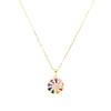 Rainbow Stone Wheel Necklace Itsallagift