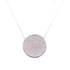 Round Pave Medallion Necklace With CZ Stones Silver Itsallagift