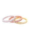 Tri Colored Triple Set Baguette Eternity Rings Itsallagift